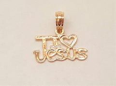 14kt Yellow Gold "I Love Jesus" Pendant, Like New Condition