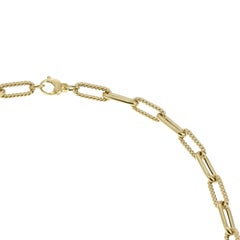 14KT Yellow Gold Italian Oval Link Paperclip Necklace – 18 Inches