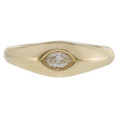14KT Yellow Gold Marquise Cut Diamond Bezel Ring