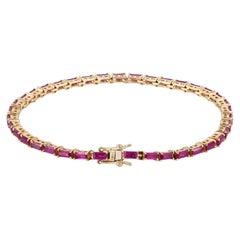 14kt Yellow Gold Natural Ruby Tennis Bracelet Jewelry Unisex 7.5" Box Lock