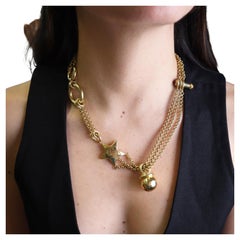 Collana in oro giallo 14kt con carneli