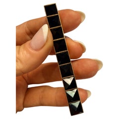 14KT yellow gold onyx brooch unisex very rare style