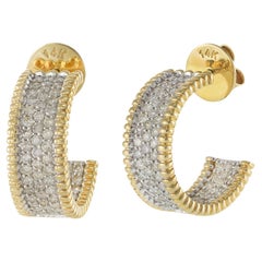 Pendientes Abrazadera de Diamantes Abiertos de Oro Amarillo de 14 KT