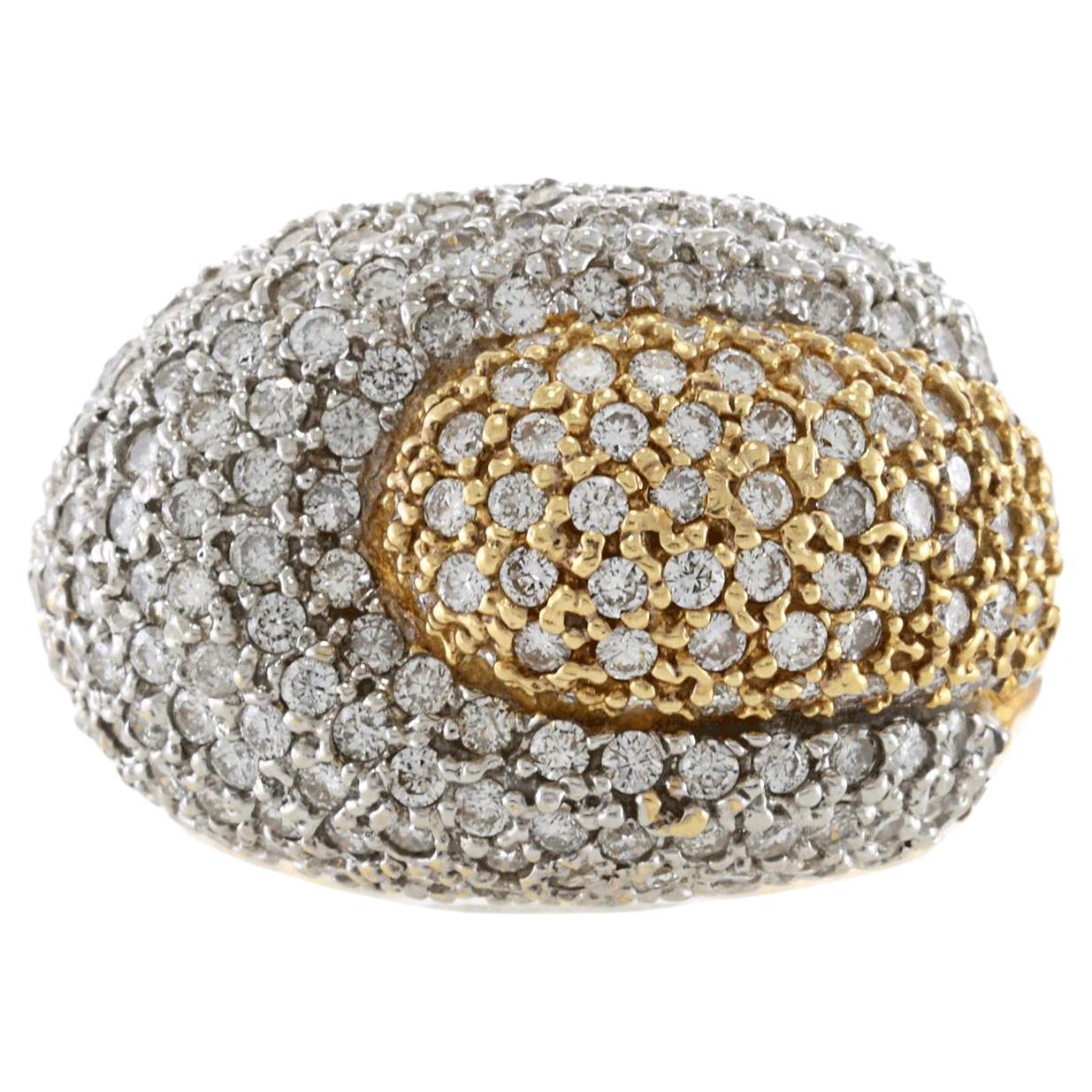 14KT Yellow Gold Pave Diamond Ring