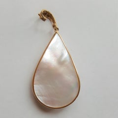 14kt Yellow Gold Pear Cut Fine Mabe Pearl, Amethyst & Peridot, Pendant/Enhancer
