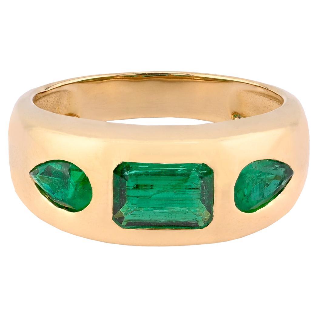 Bague en or jaune 14kt avec pierre péridot en vente