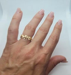 14kt Yellow Gold Plumeria Ring, 3.2 Gr, Eternity
