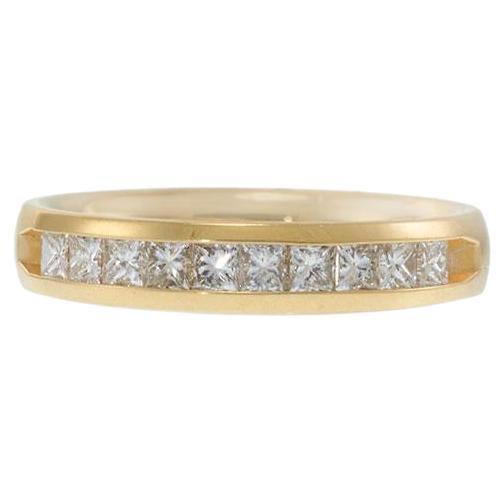 Canaleta de Diamantes de Oro Amarillo de 14 KT talla princesa