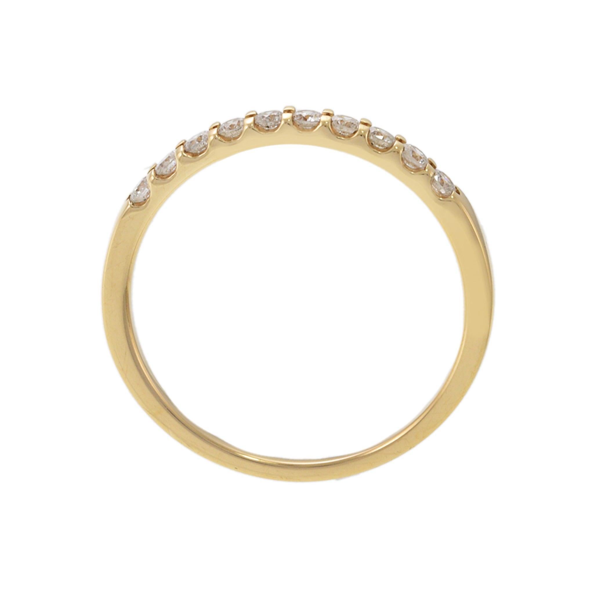 Women's 14KT Yellow Gold Prong Set Diamond Band For Sale