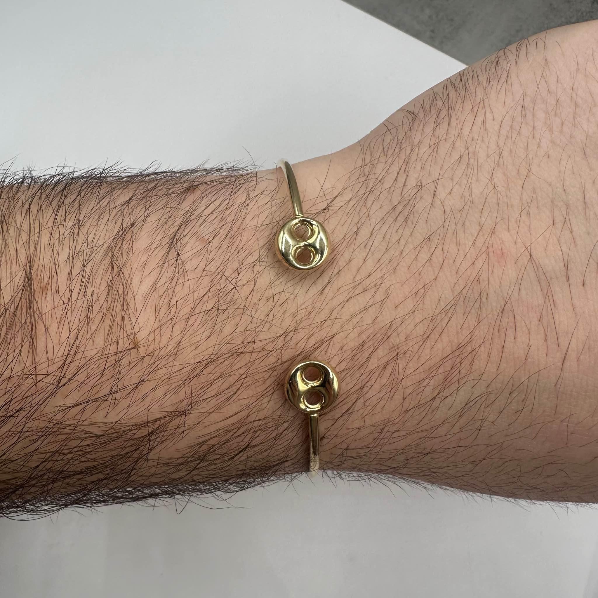 14kt Gelbgold Puff Link Armreif - 7