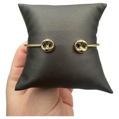 14kt Gelbgold Puff Link Armreif - 7" Größe, 4,8 Gramm