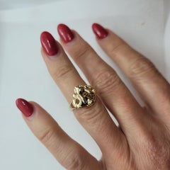 14 Karat Yellow Gold Rabbit Bunny Ring, 9.5 Grams, Heavy Year of Rabbit