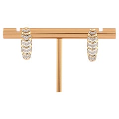 14KT Yellow Gold Round Chevron Diamond Openwork Stud Earrings