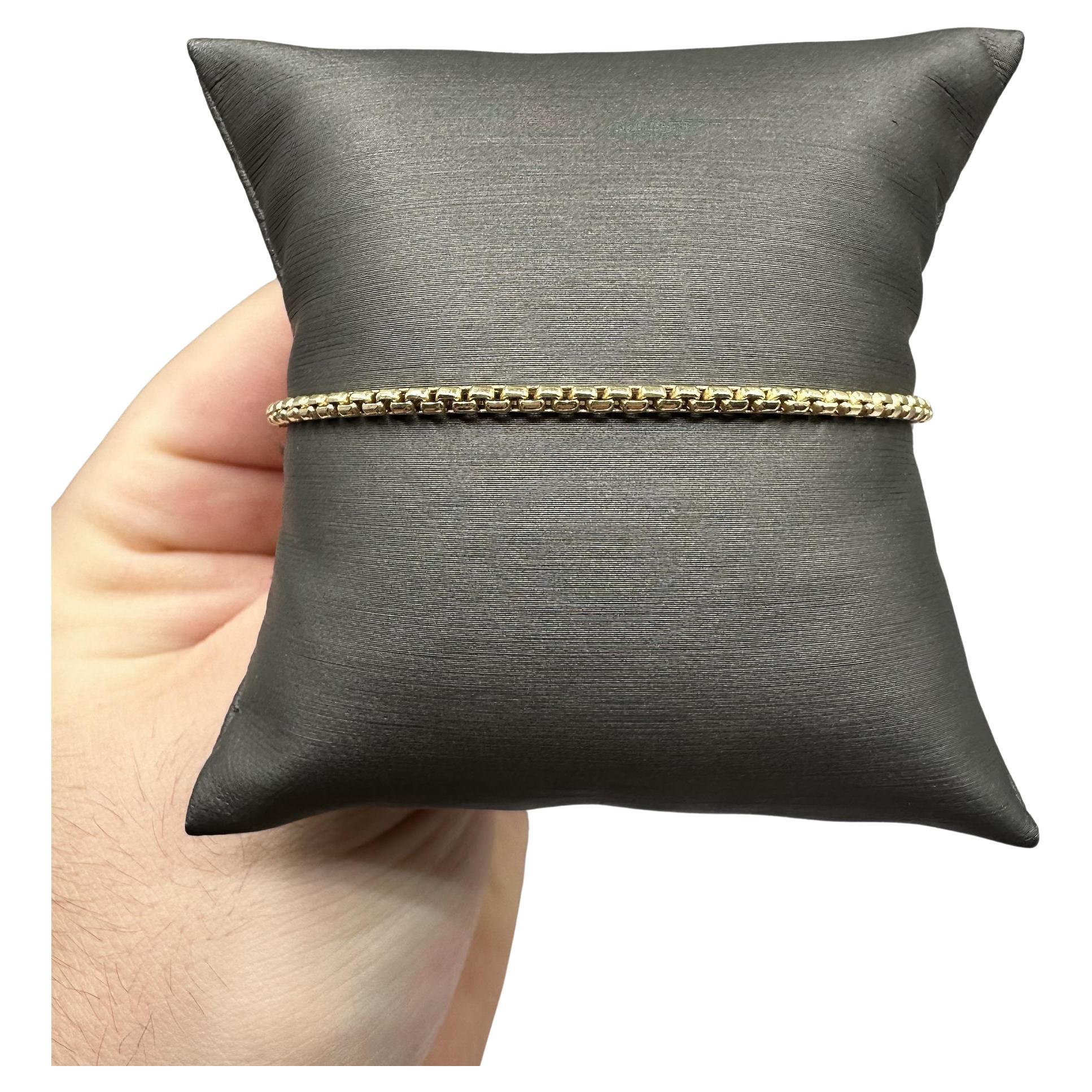 14kt Yellow Gold Rounded Box Chain Bracelet - 7.75in, 2.4mm, 2.93g, New