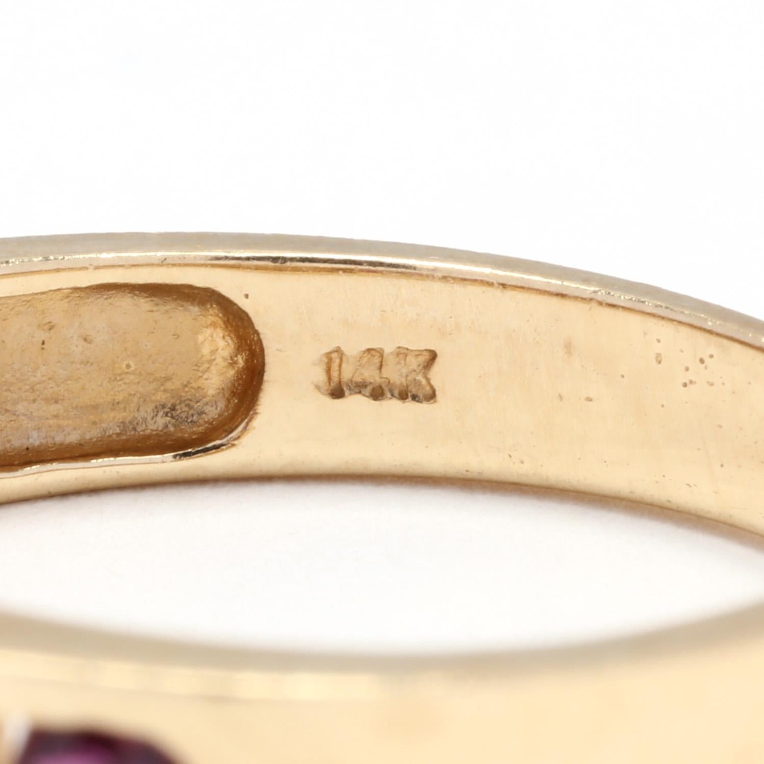 Round Cut 14KT Yellow Gold Ruby Channel Set Band