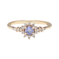 14kt Yellow Gold, Sapphire and Diamond Ring