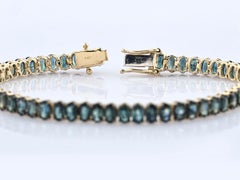 Bracciale Tennis Eleg in oro giallo 14KT con zaffiro