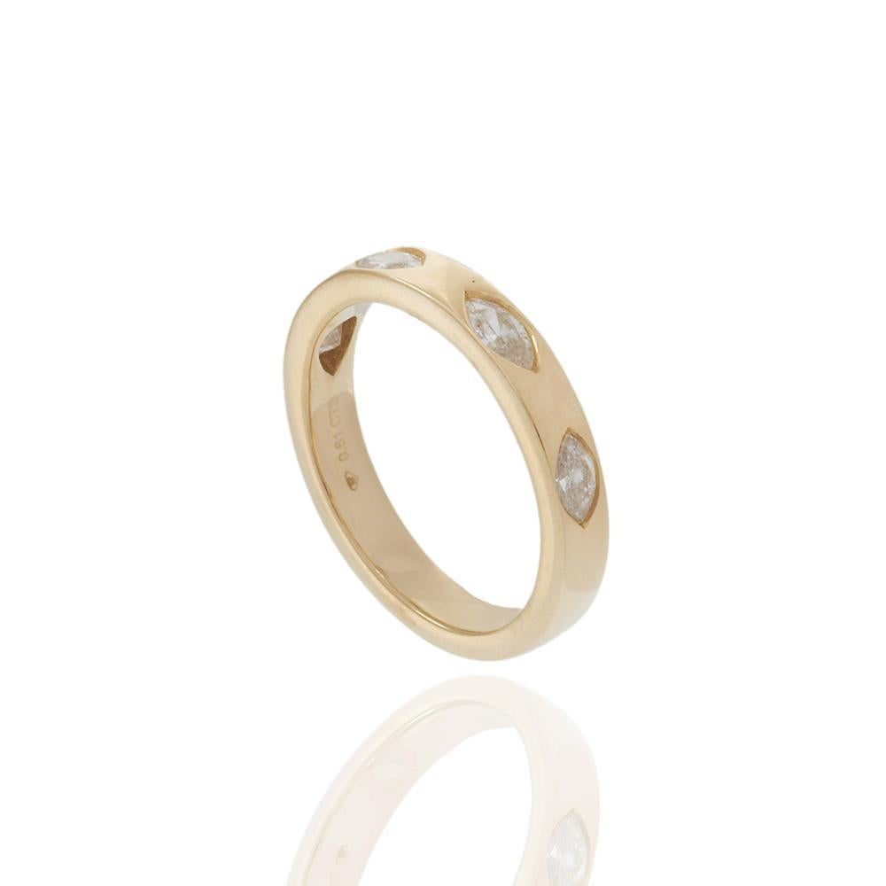 Bandeau en or jaune 14KT à diamants marquises dispersés en vente 1