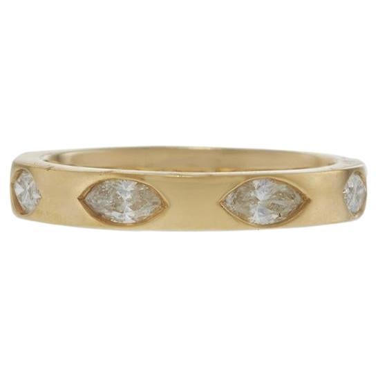 14KT Yellow Gold Scattered Marquise Diamond Band