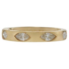 14KT Yellow Gold Scattered Marquise Diamond Band
