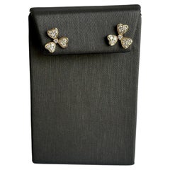 14kt Yellow Gold Shamrock Diamond Earrings 0.50ctw GH SI Diamonds Push Backs