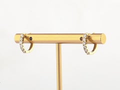 14KT Yellow Gold Small Diamond Huggie Hoop Earring