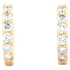 14KT Yellow Gold Small Diamond Huggie Hoop Earring