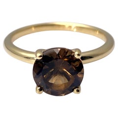14KT Yellow Gold Smoky Quartz Solitaire Ring
