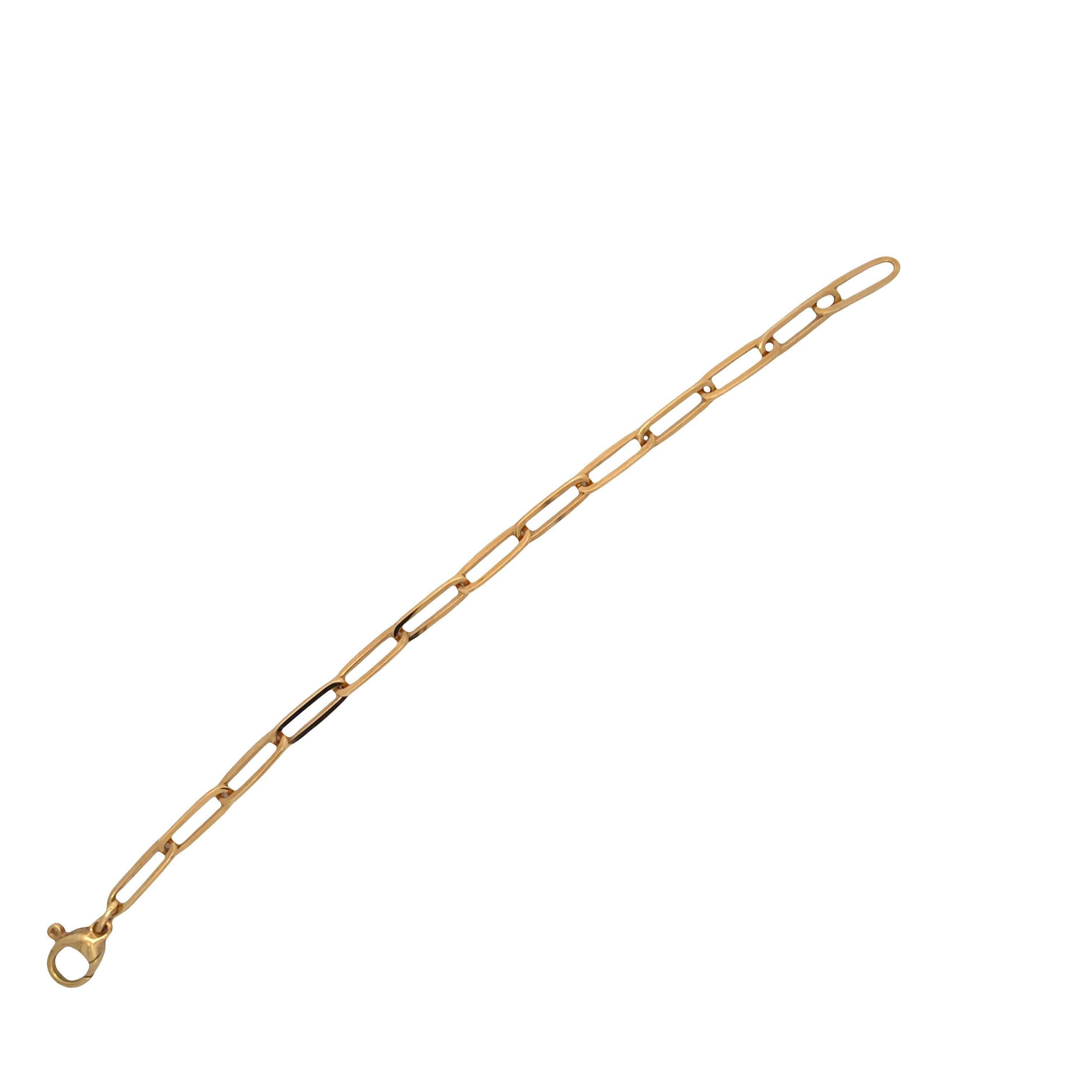 Femenino o masculino Pulsera de eslabones con clip de oro amarillo de 14 quilates macizo en venta