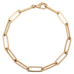 14kt yellow Gold solid Paper Clip Link Bracelet