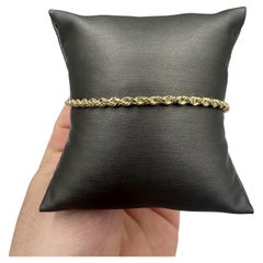 14kt Yellow Gold Solid Rope Bracelet – 8" Length, 3mm Width, 6.4 Grams, New 14kt Yellow Gold Solid Rope Bracelet – 8" Length, 3mm Width, 6.4 Grams, New