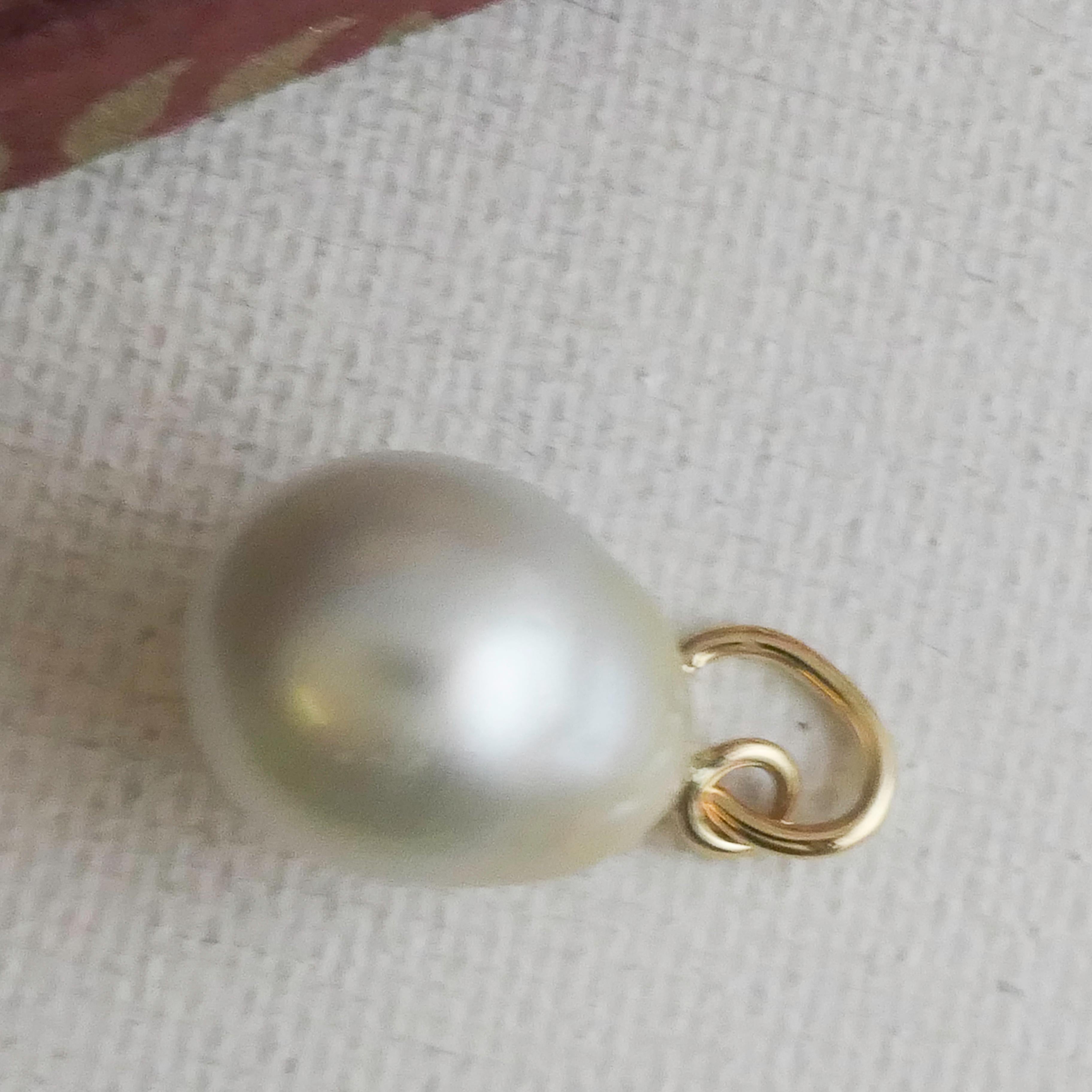 14kt Yellow Gold South Sea Pearl Pendant For Sale 2