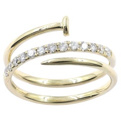 14KT Gelbgold Spiralförmiger Diamantring - Modernes Wickeldesign - 0,33 CT