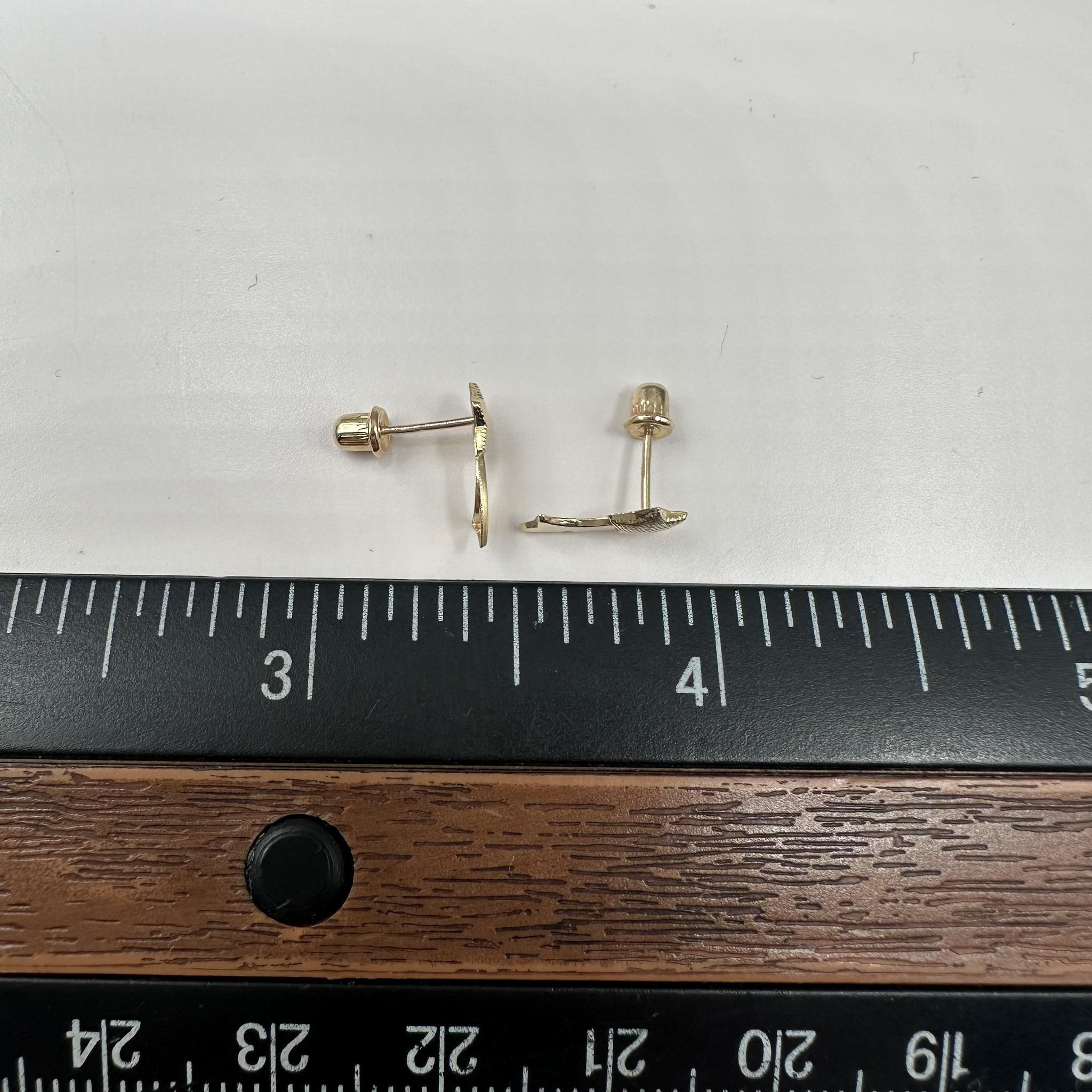 Boucles d'oreilles pour enfants en or jaune 14kt - 0.3g, nouvelles en vente 1