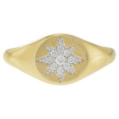 14KT Yellow Gold Starburst Diamond Ring