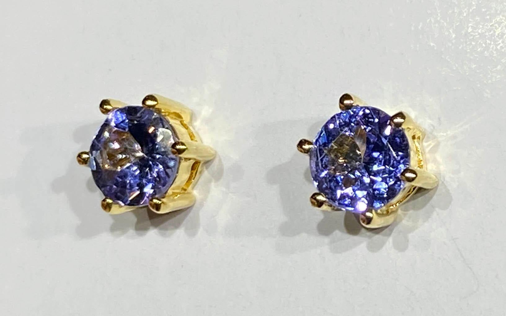 Kary Adam Designed, 14kt Yellow Gold Stud Earrings set with 4 Millimeter Tanzanite Rounds. Backing is a secure plastic back holdfast

Originally from San Diego, California, Kary Adam lived in the “Gem Capital of the World” - Bangkok, Thailand,