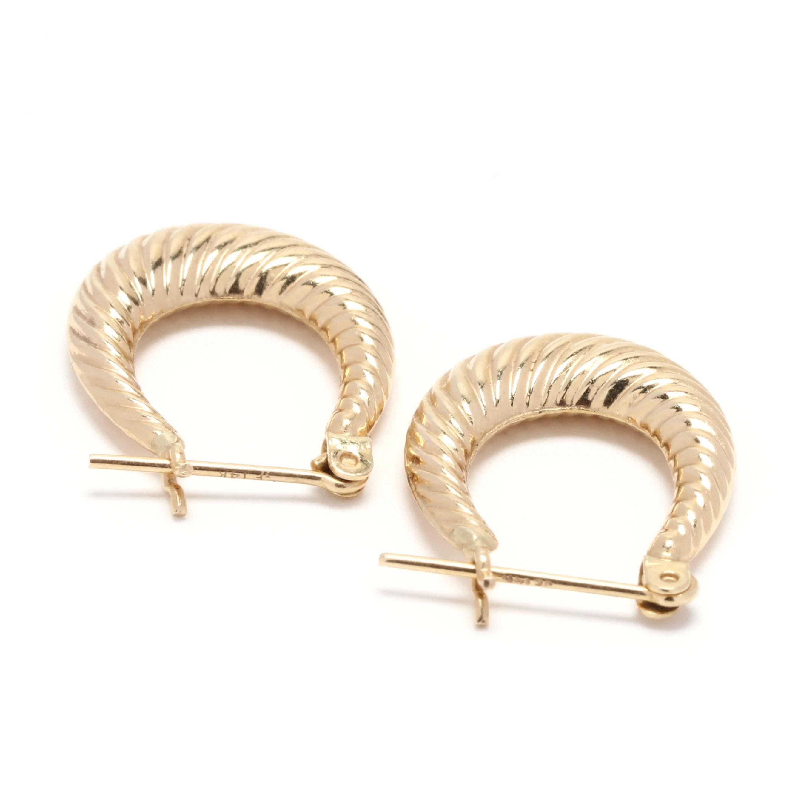 gold tapered hoop earrings