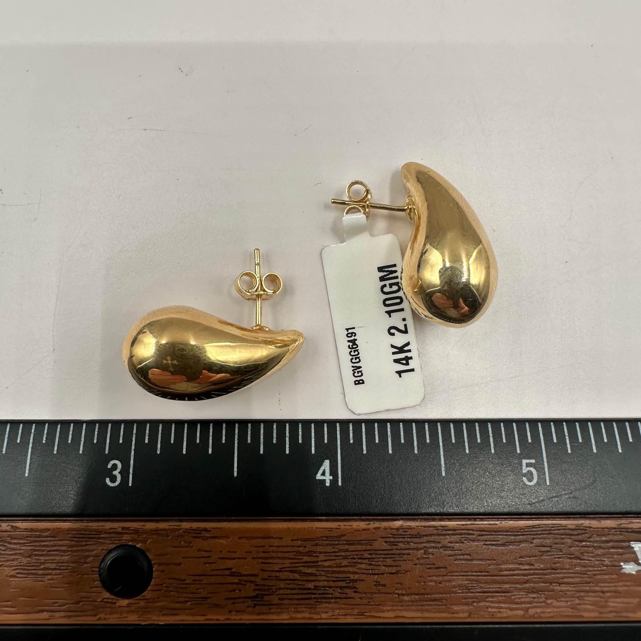 De las mujeres Pendientes de lágrima de oro amarillo de 14 kt - 2,1 gramos, huecos, nuevos en venta