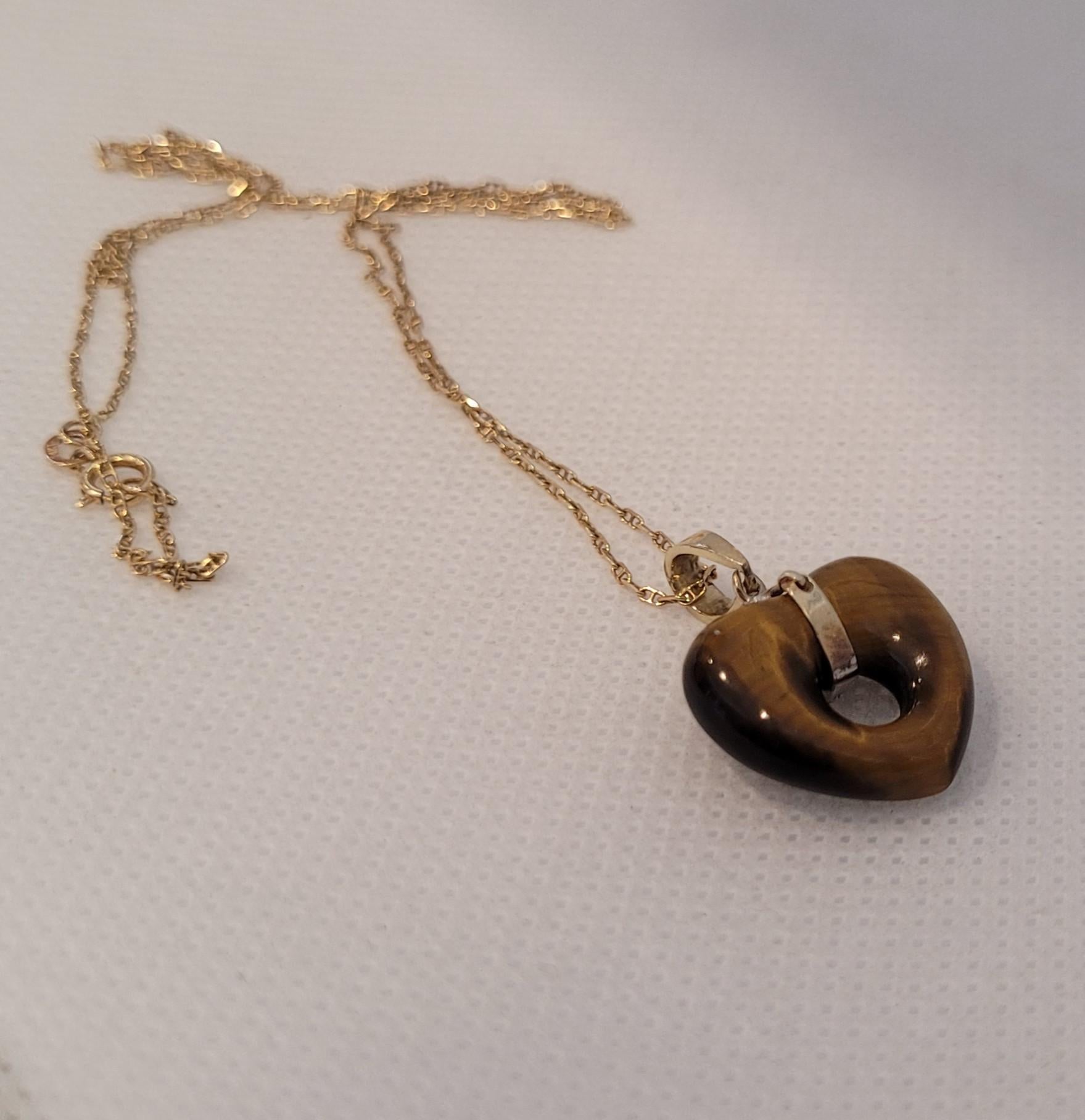 Cœur de tigre en or jaune 14 carats avec diamants, or bicolore, 5 diamants ronds en vente 1