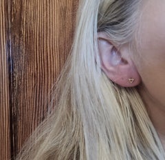 14kt Yellow Gold Triangle Earrings, Friction Posts, Petite, .4 Grams, Stamp 14kt