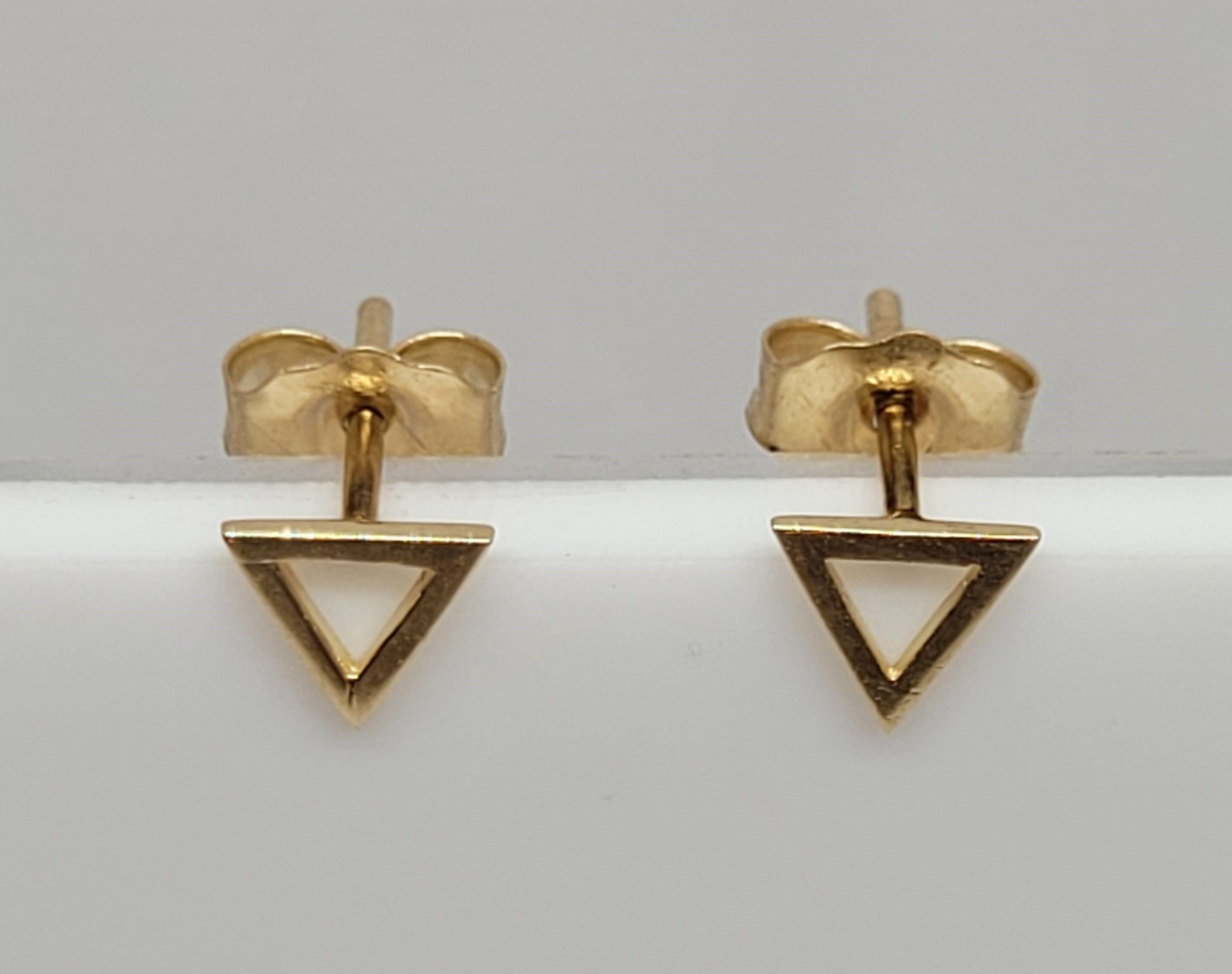 triangle stamp on gold