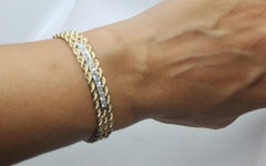 Bracelet en or jaune 14kt triple corde diamant rond brillant, .20cttw, 23.6 gr