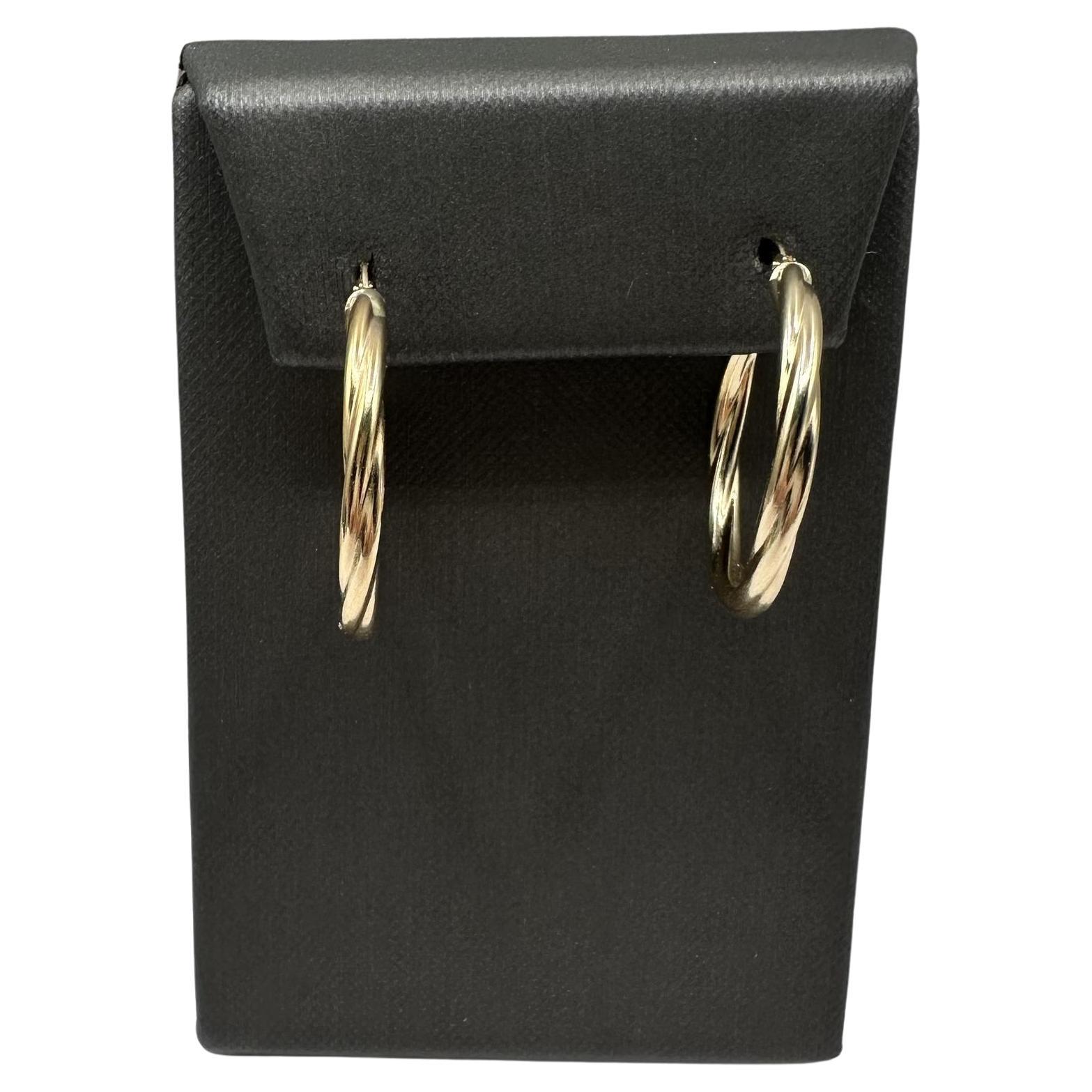 Créoles en or jaune 14kt - 1 1/16in, 2.9mm, 2g, New