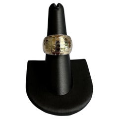 Zweifarbiger Ring aus 14 Karat Gelbgold - Größe 7, 3,35 Gramm, neu, Zustand