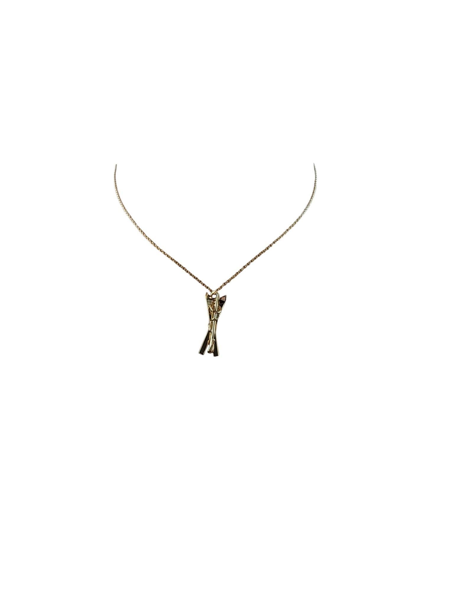 14kt Yellow Gold Vintage Skis Charm #23220 Pour femmes en vente