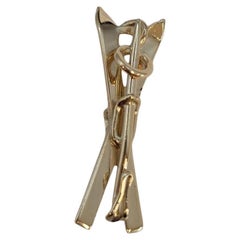 14kt Yellow Gold Vintage Skis Charm #23220