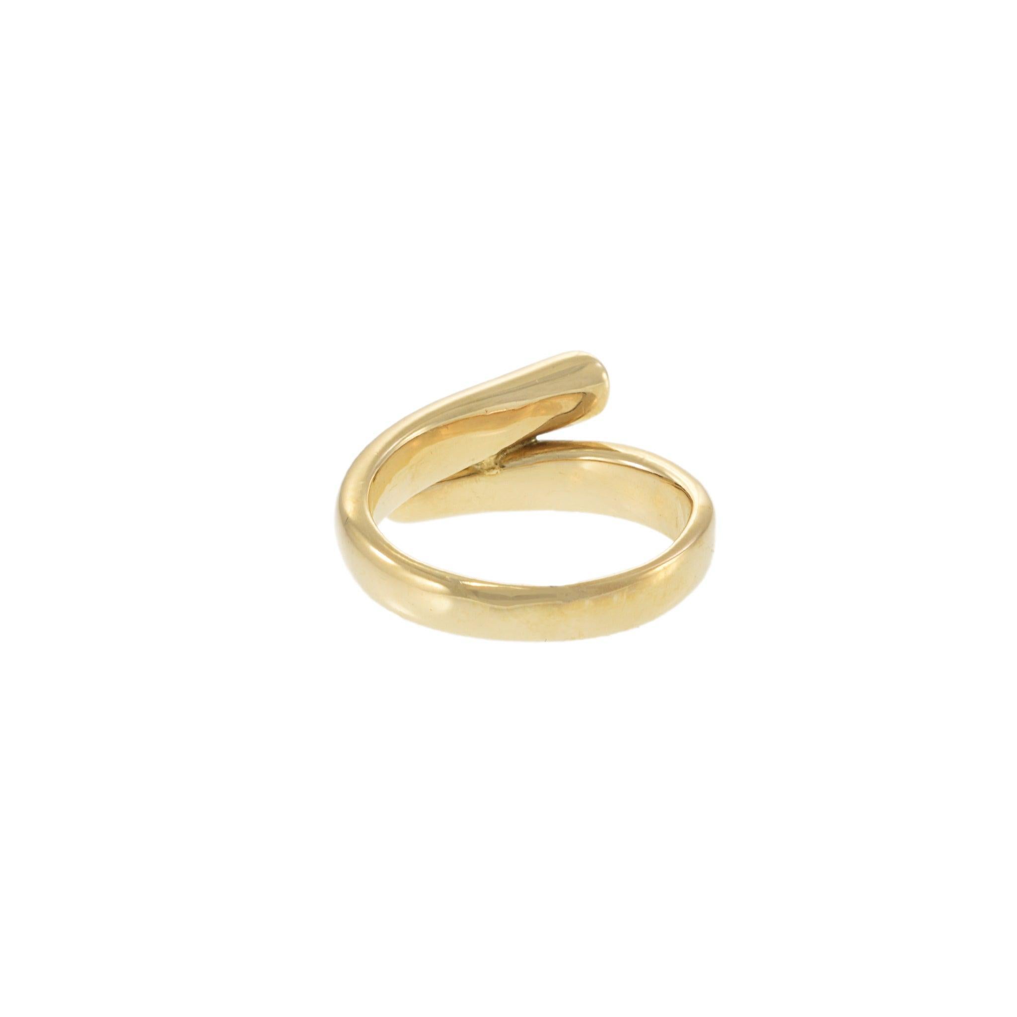 Women's 14KT Yellow Gold Wrap Ring with Round Diamond Accents For Sale