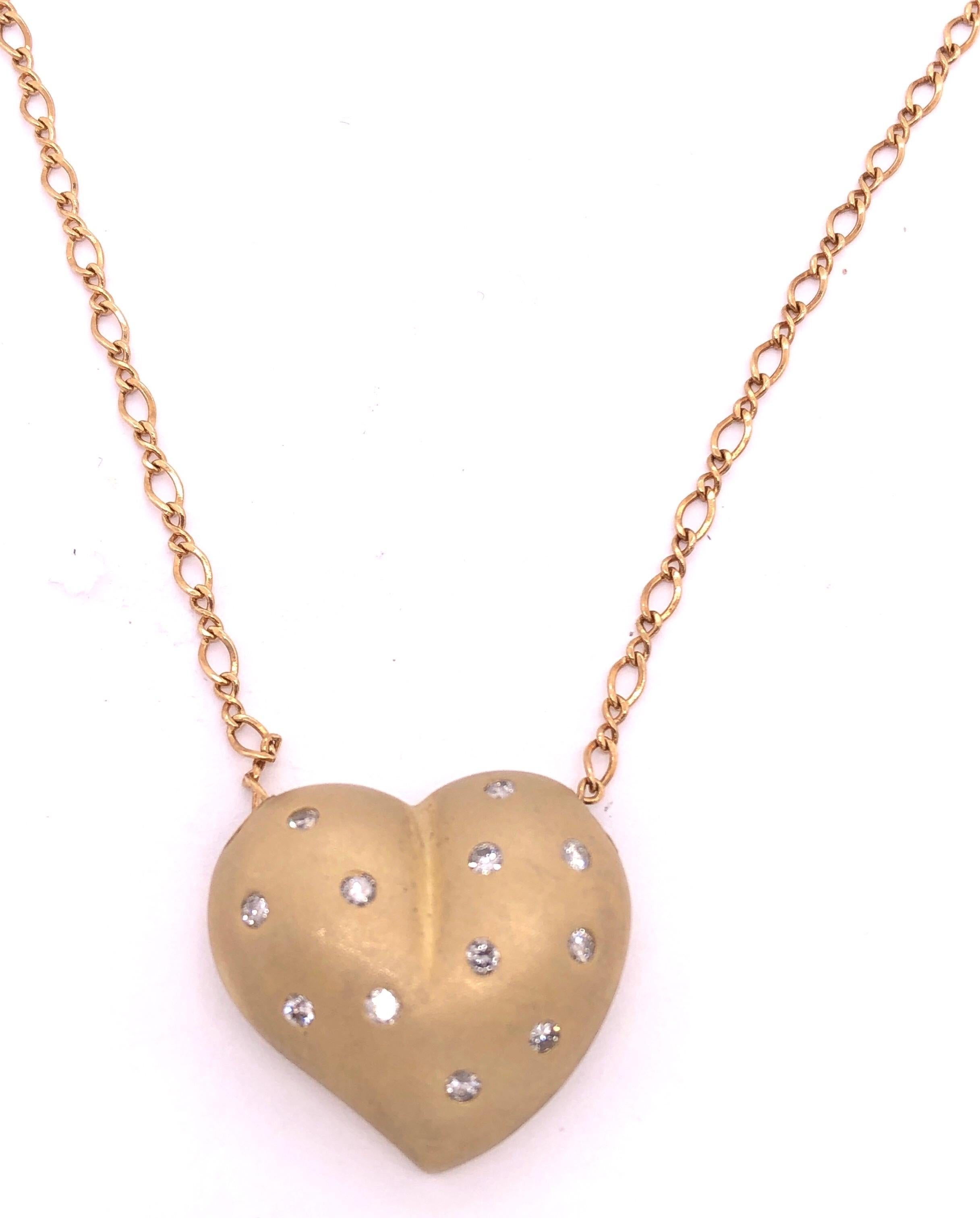 brushed gold heart necklace