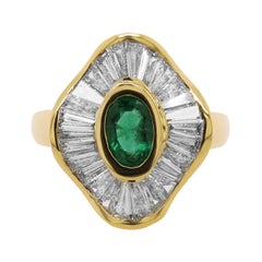 14kt YG Ring with 1.57ct Diamonds Bg and 0.80cts Emerald