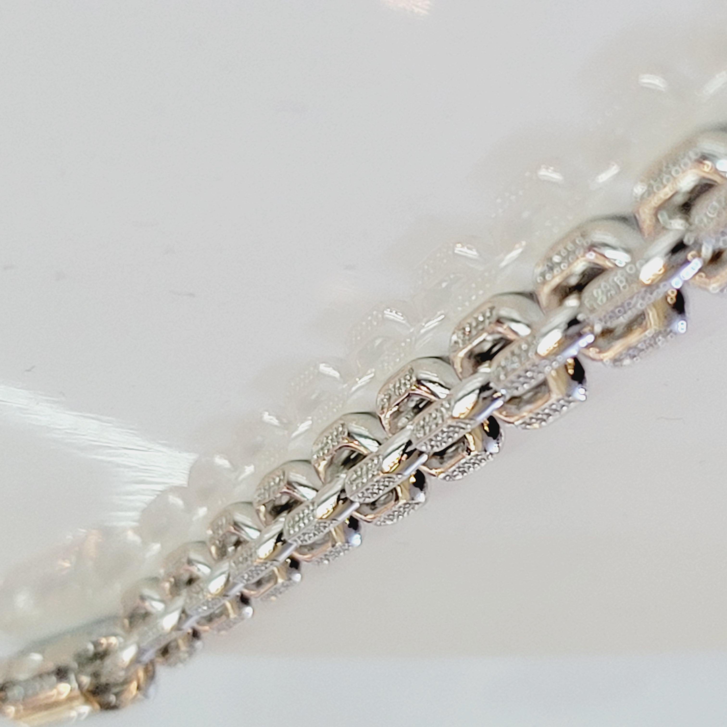 14kw Bracelet Mans Diamonds In New Condition For Sale In New York, NY